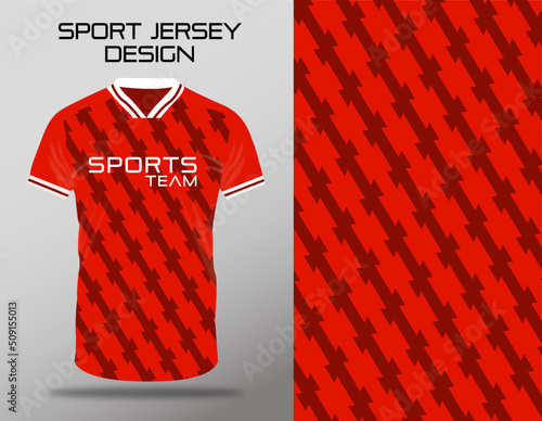 Fabric Textile Design for Sport Soccer Football Team Jersey or Volleyball & Badminton Club Uniform with Mockup	