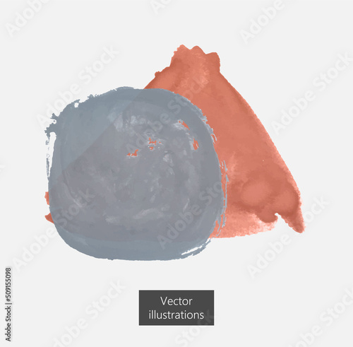 Vector abstract pink and blue stains on light gray background for your design