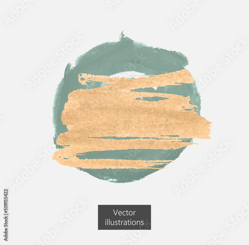 Vector abstract blue and orange stains on light gray background for your design