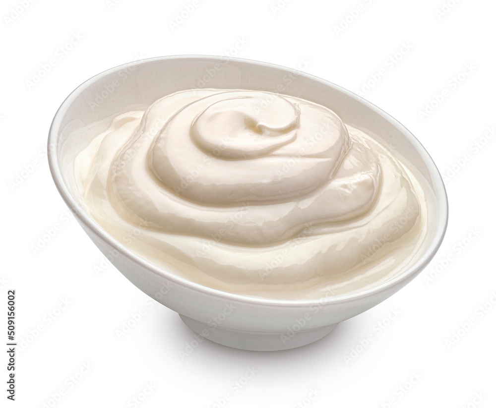 Sour cream isolated on white background Sour cream isolated on white background
