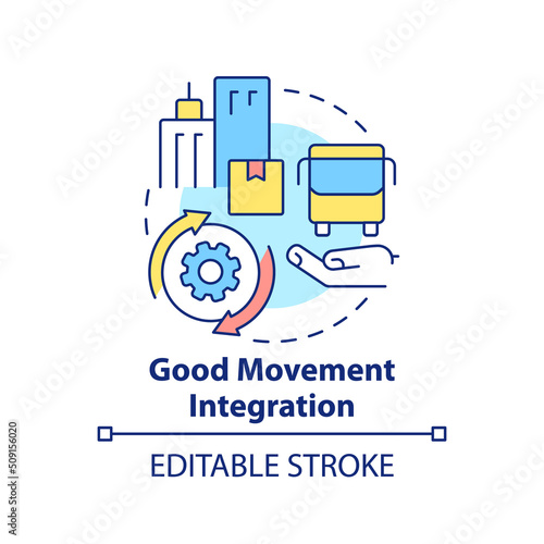 Good movement integration concept icon. Logistic integration. Maas requirement abstract idea thin line illustration. Isolated outline drawing. Editable stroke. Arial, Myriad Pro-Bold fonts used