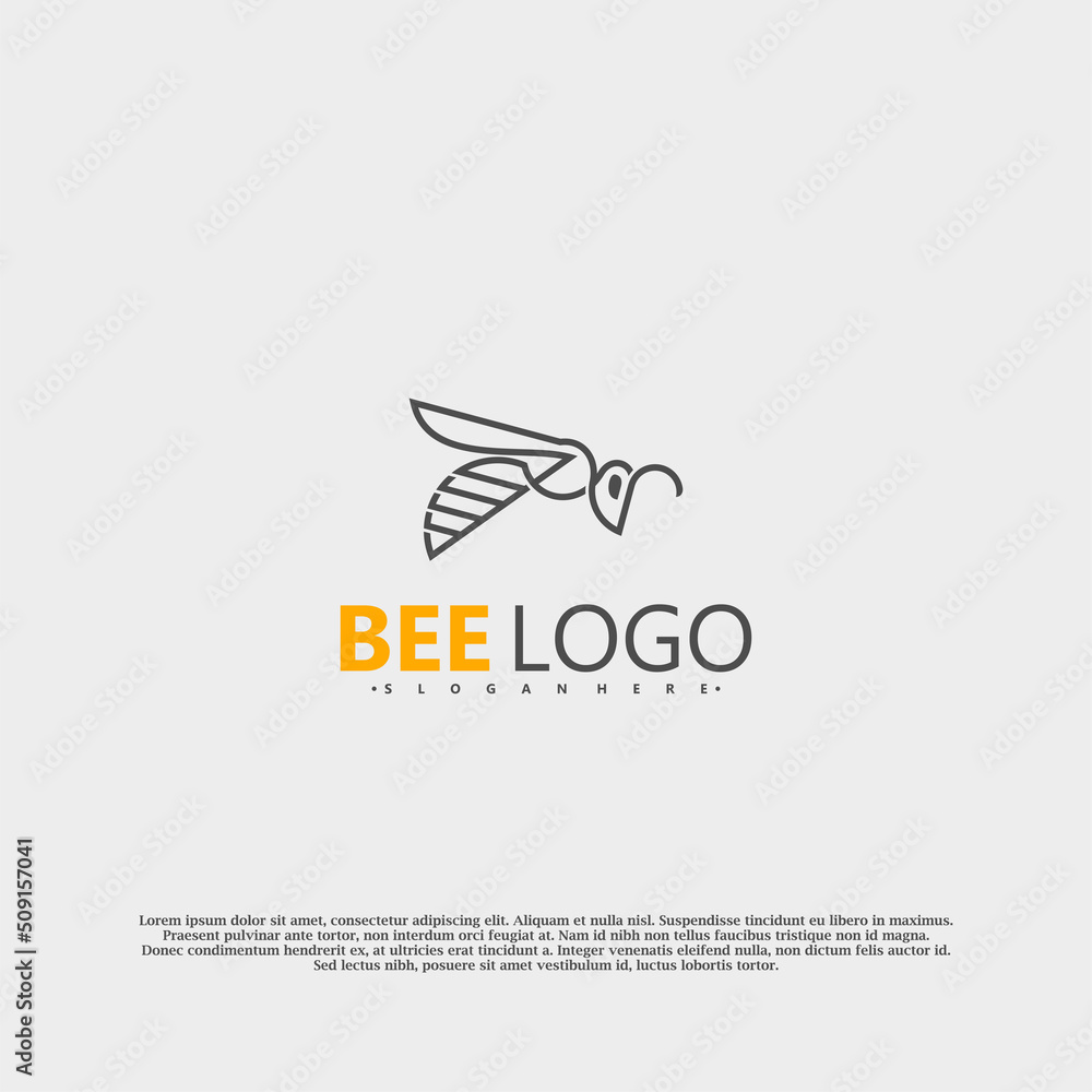 Fototapeta premium Bee logo icon vector illustration design. Bee animal logo modern concept