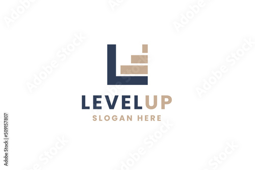 Initial letter L with stair logo template for business company vector illustration.