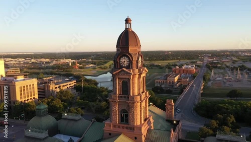Tarrant County Courthouse drone footage of downtown Fort Worth, Texas photo