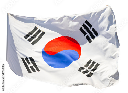 Flag of South Korea, isolated on white background