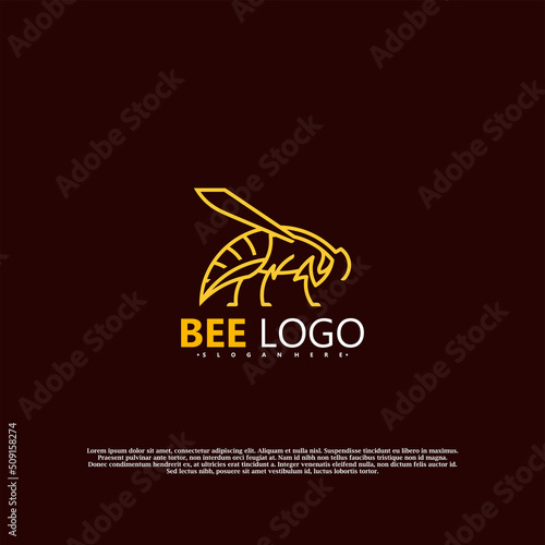 Bee logo icon vector illustration design. Bee animal logo modern concept