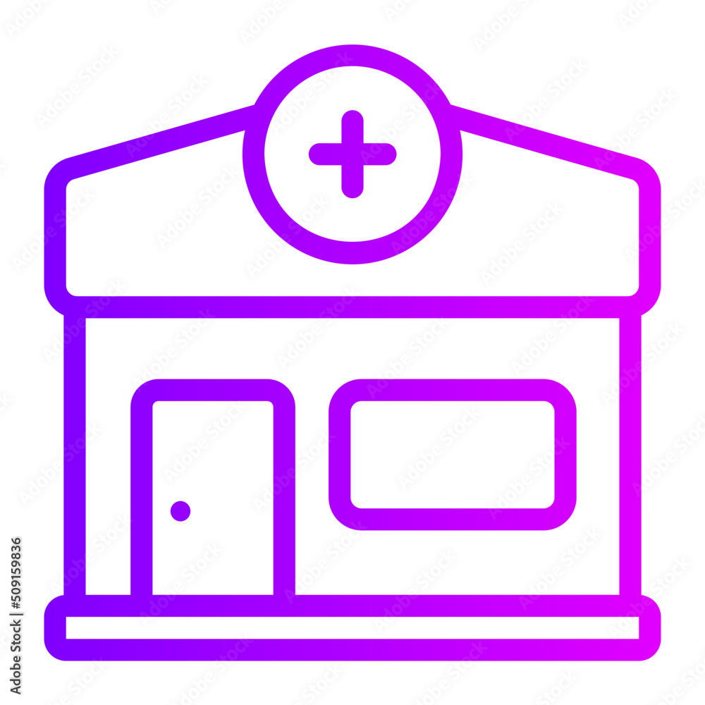 Obraz premium hospital gradient icon
