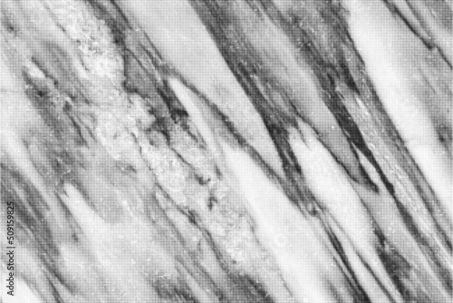Black Halftone Marble Texture On White Background. Modern Dotted Futuristic Backdrop. Noise Overlay. Digitally Generated Image. Pop Art Style. Vector Illustration, Eps 10.