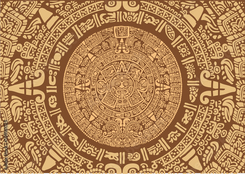 Ancient Mayan Calendar
Images of characters of ancient American Indians.The Aztecs, Mayans, Incas.
Mayan calendar.the Mayan alphabet.
 photo