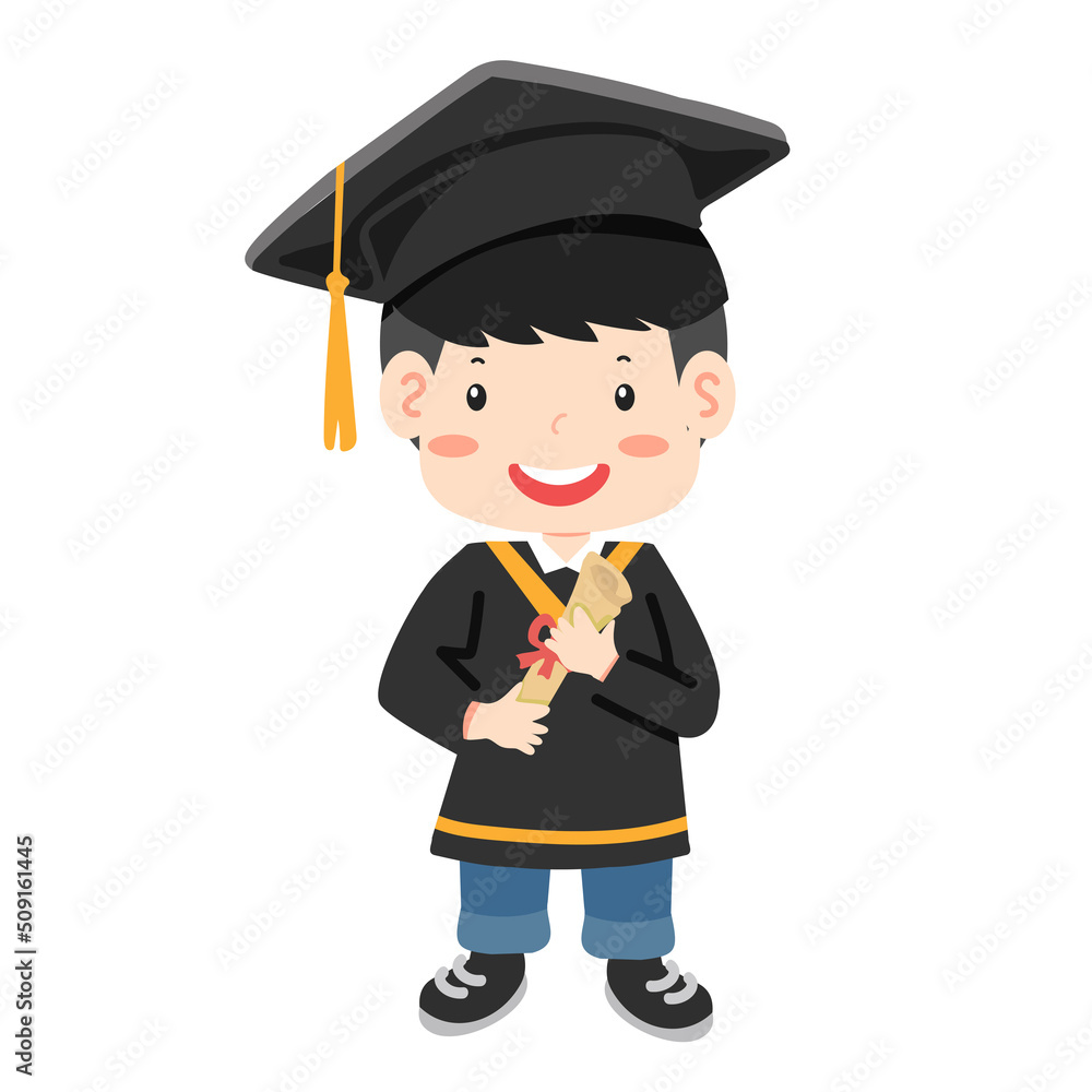 Young boy graduate student in graduation cap Young boy graduate student in graduation cap