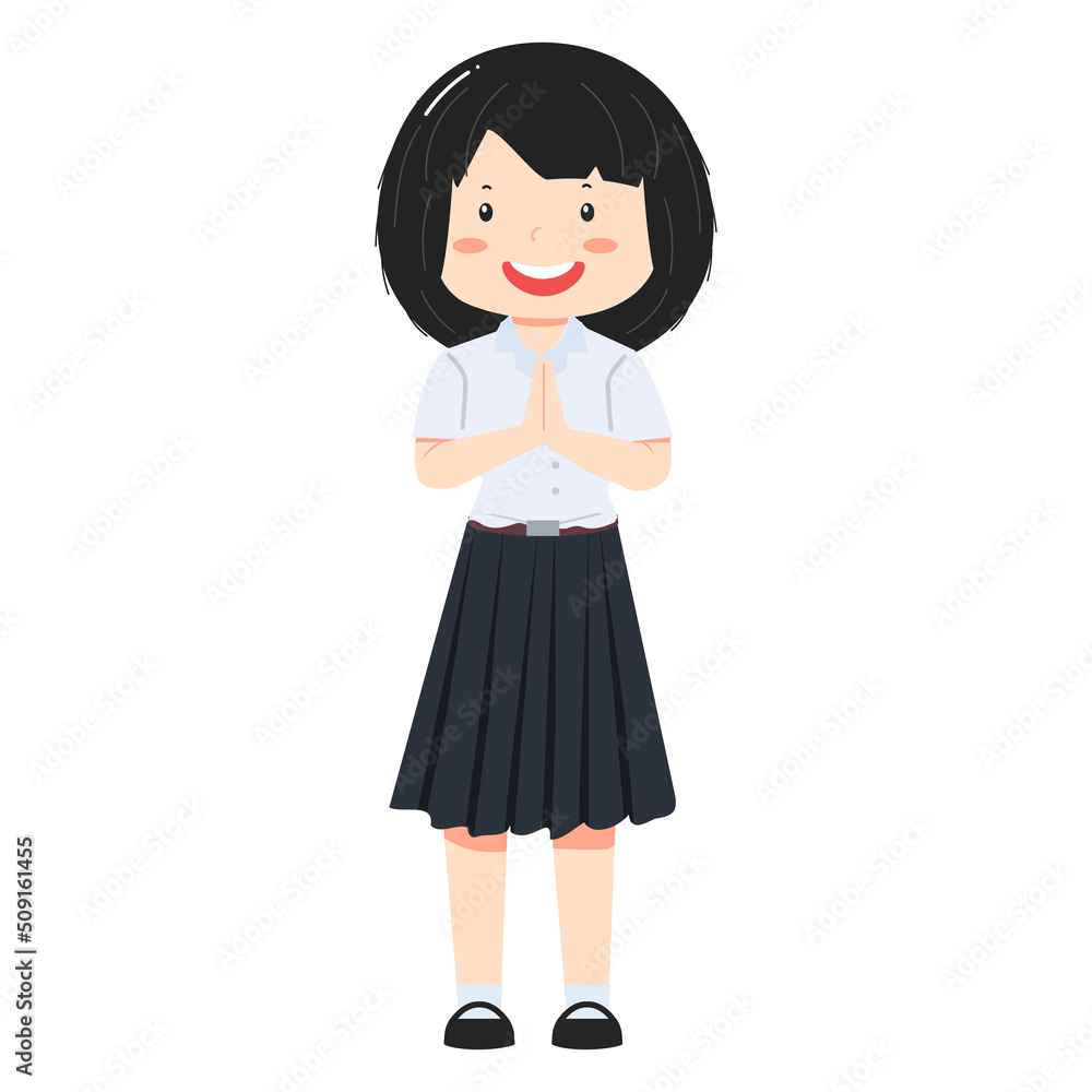 woman University student with uniform woman University student with uniform