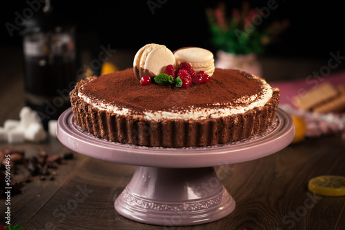 chocolate cake with cream