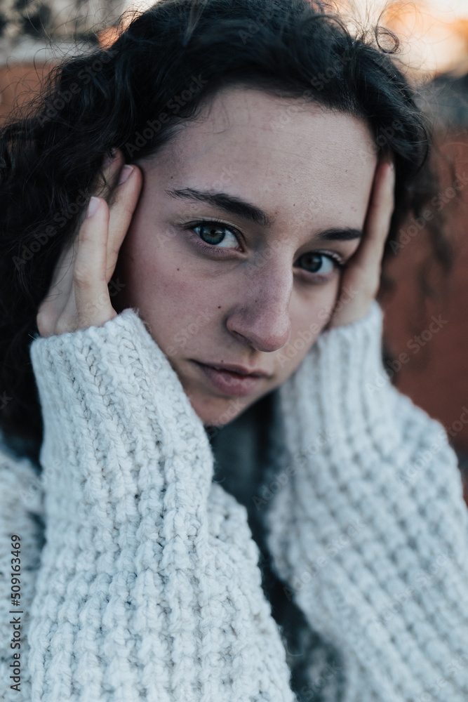 Portrait of unhappy young woman in depression life period. Portrait of unhappy young woman in depression life period.