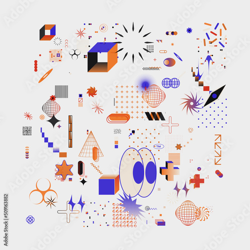 Brutalist Art Inspired Vector Pattern Graphics Made With Bold Abstract Geometric Shapes