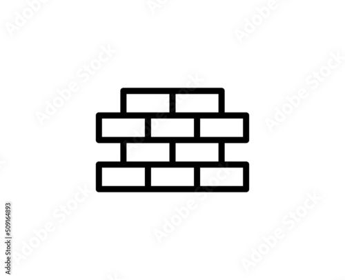 Brick wall premium line icon. Simple high quality pictogram. Modern outline style icons. Stroke vector illustration on a white background.