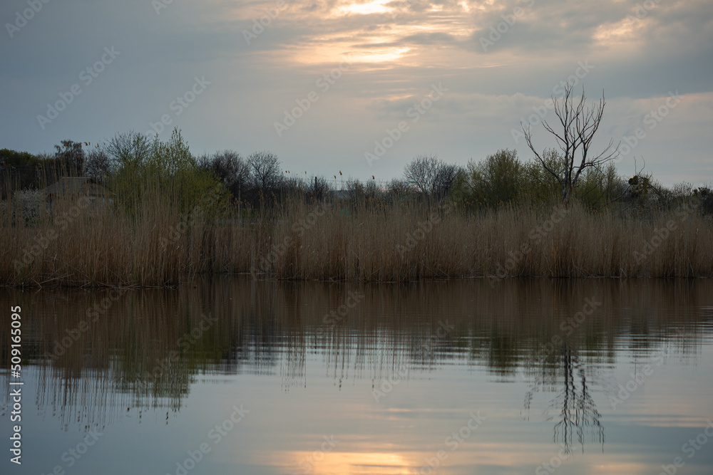 Lake in the countryside before sunset Lake in the countryside before sunset