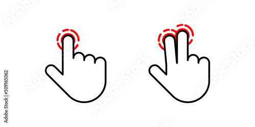 Touch gesture icon set. Scroll gesture for app interface. Slide and flick sensory or mouse screen navigation instrument symbol.
