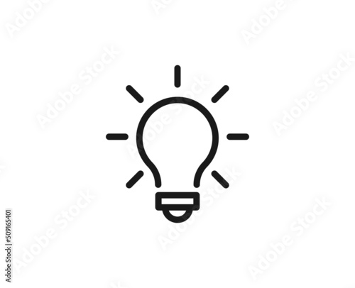 Single line icon of lamp. High quality vector illustration for design, web sites, internet shops, online books etc. Editable stroke in trendy flat style isolated on white background