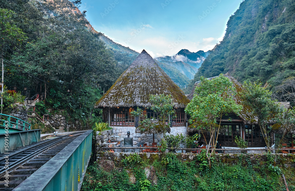 House in the Andean mountains. Aguas Calientes, Peru. Stock Photo ...