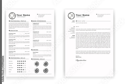 Professional CV or resume template design and cover letter 