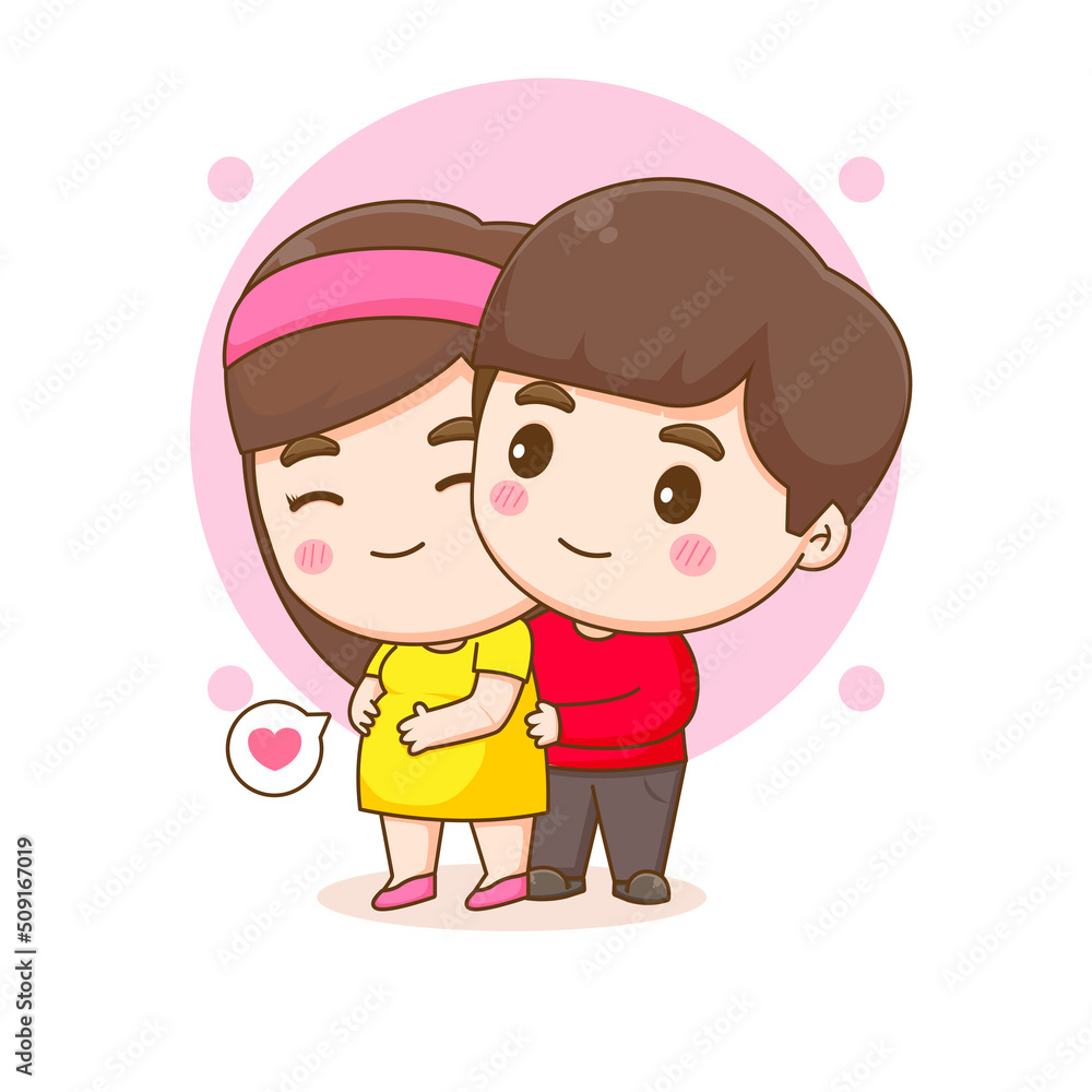 pregnant woman character vector design. Husband and wife, father and mother pregnant woman character vector design. Husband and wife, father and mother