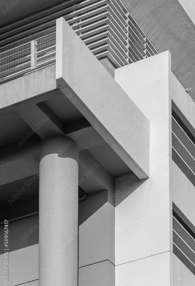 Exterior of modern architecture. Building abstract background