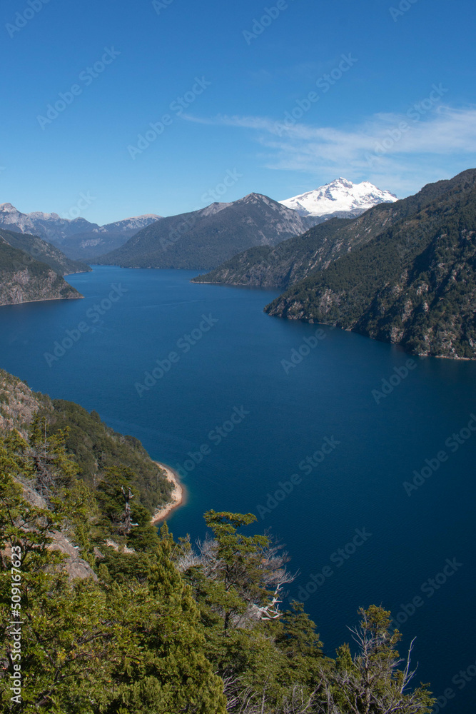 view of the mirador arm sadness, Patagonia Argentina, lake and mountains