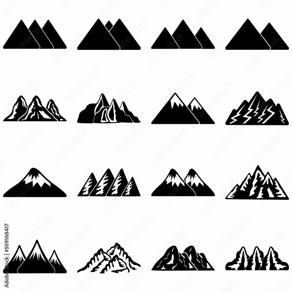 mountain icon, mountain logo, mountain vector sign symbol