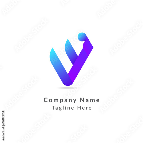 Modern W Letter Modern i Letter Abstract Branding Identity logo design vector Template	
