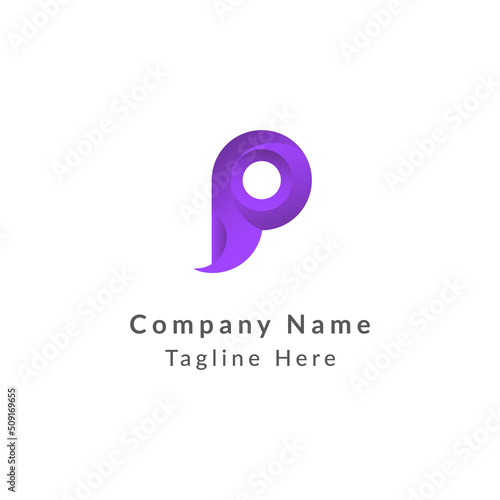 Modern p Letter Abstract Branding Identity logo design vector Template	
