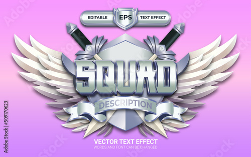 Squad Badge with Editable Text Effect