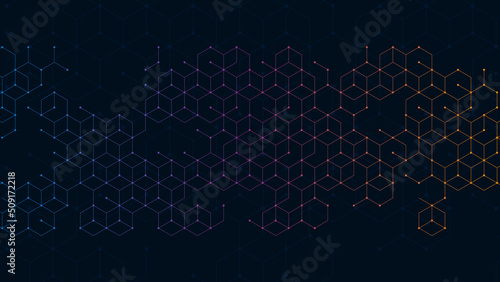 Geometric pattern with cubes. Technology background. Vector illustration