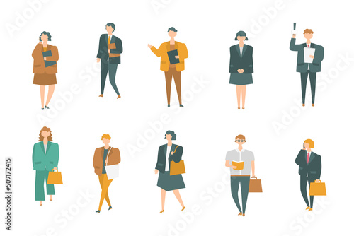 ビジネス　働く人々のイラストセット