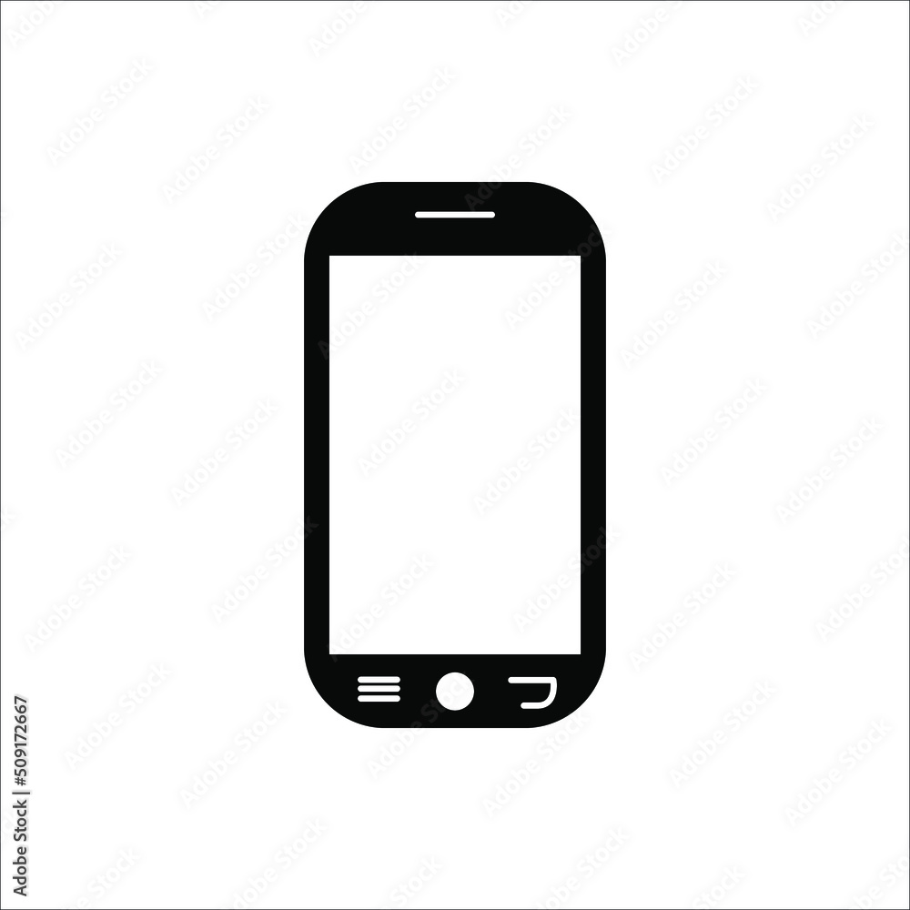 Smartphone vector icon. Phone black symbol isolated on white background. Smartphone vector icon. Phone black symbol isolated on white background.