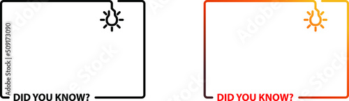 Did You Know label with bulb, vector illustration