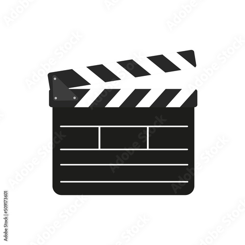 Movie clapper board isolated on white background	
