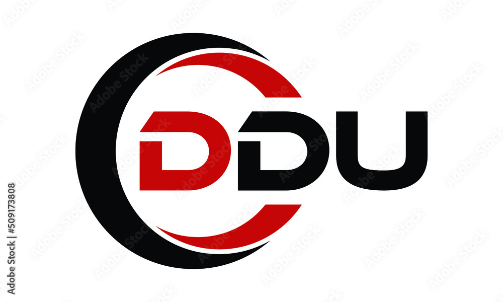 DDU swoosh three letter logo design vector template | monogram logo ...