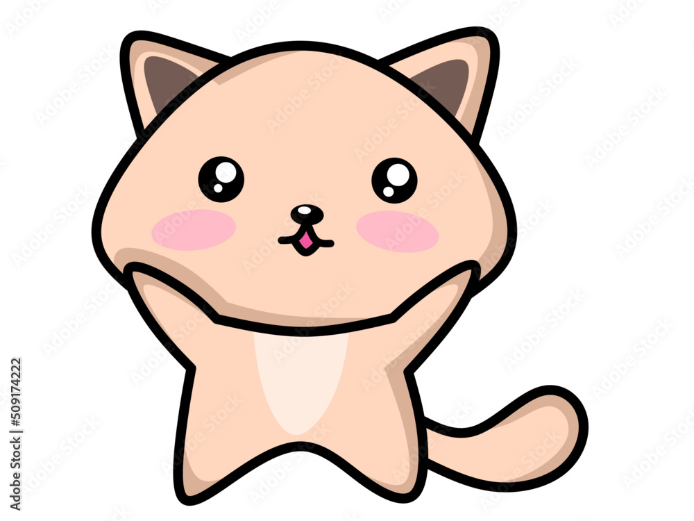 Cute cat character kawaii style Cute cat character kawaii style