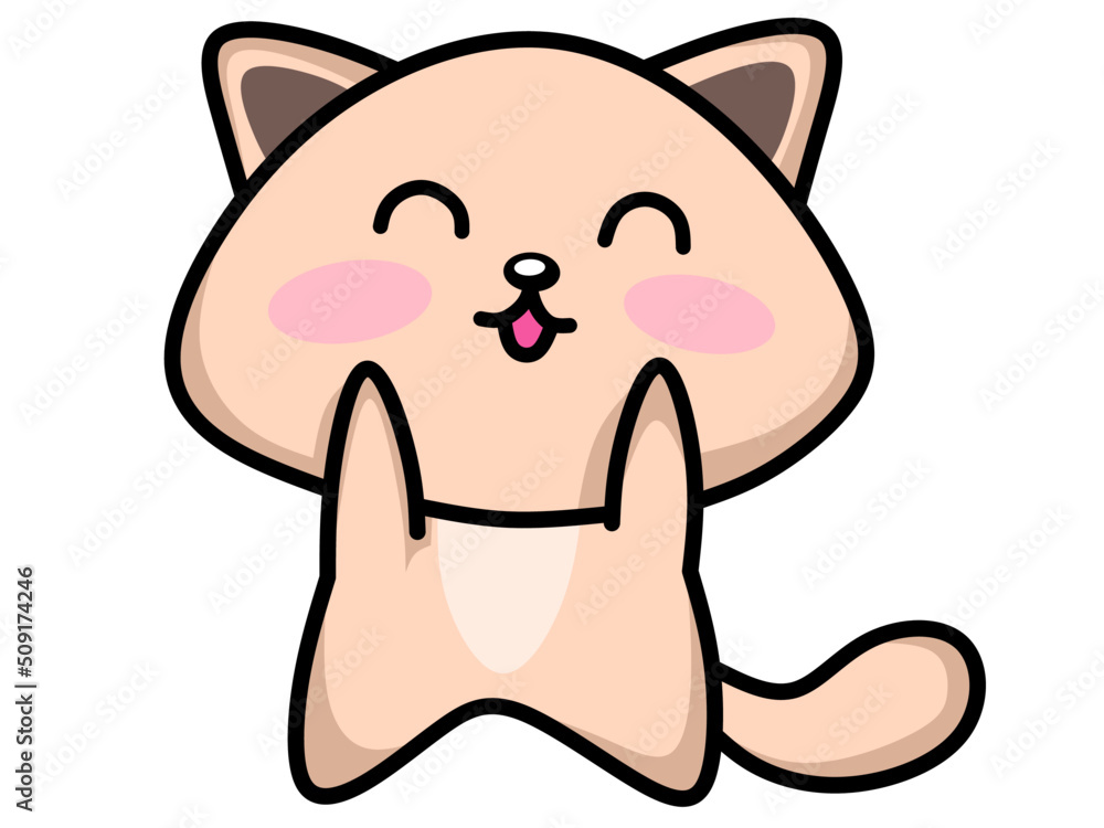 Cute cat character kawaii style Cute cat character kawaii style