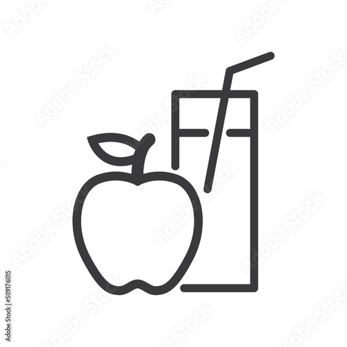 Apple juice, fresh fruit, icon, vector.