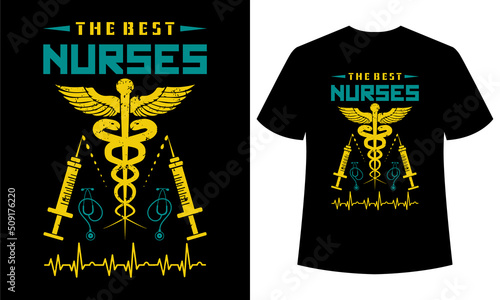 The Best Nurses Typography T-shirt Design