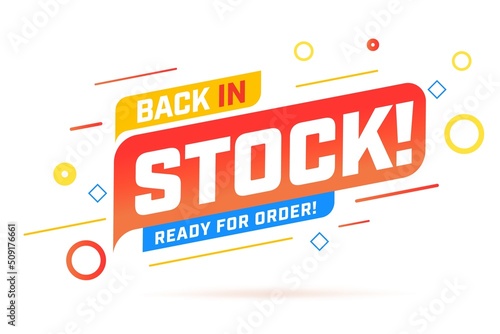 Back in stock sale banner with ready for order announcement