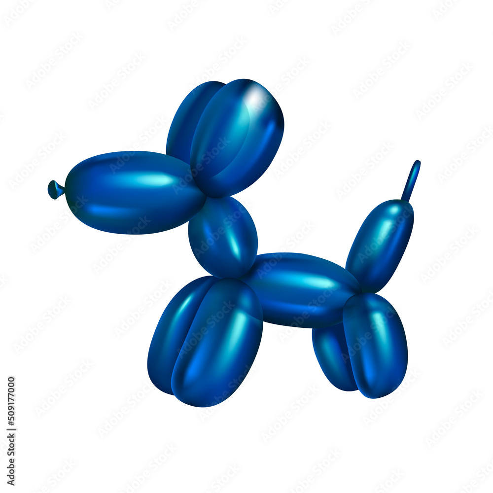 Blue color Balloon twisted in the shape of a dog Stock Vector | Adobe Stock