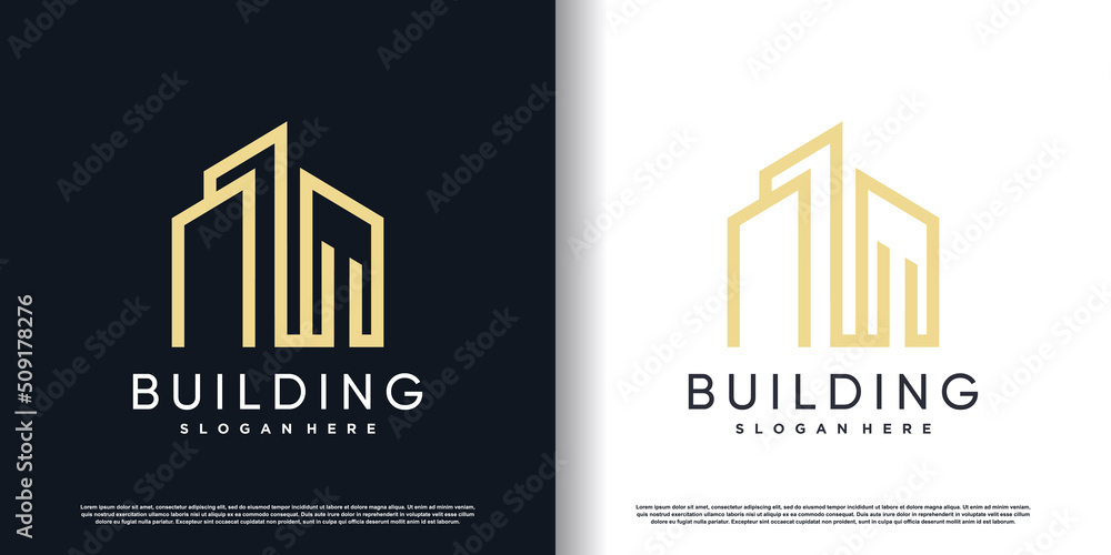 Building logo design with modern concept Premium Vector Stock Vector ...