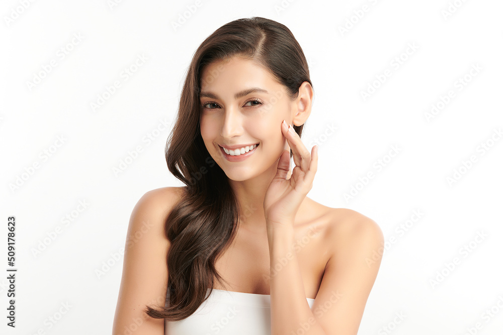 Beautiful young asian woman with clean fresh skin on white background, Face care, Facial treatment, Cosmetology, beauty and spa, Asian women portrait. Beautiful young asian woman with clean fresh skin on white background, Face care, Facial treatment, Cosmetology, beauty and spa, Asian women portrait.