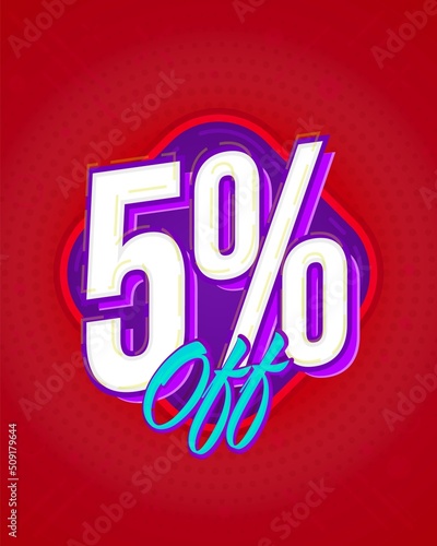 5 percent price off marketing discount promo banner