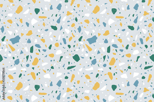 Vector Terrazzo pattern horizontal background. Abstract italian flooring ston...