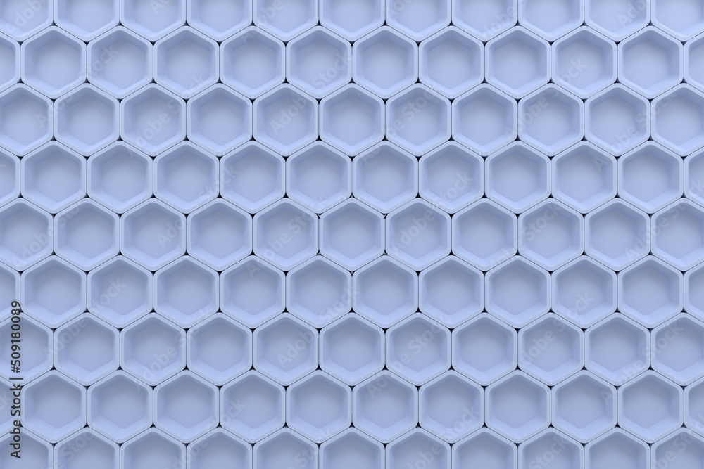 Naklejka premium Abstract background of hexagon. Modern tile wall. 3D rendering.