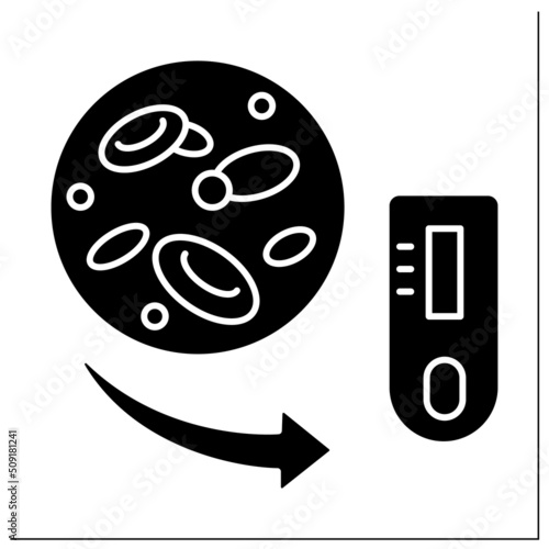Hypoglycemia glyph icon.Increase in epinephrine. Neuropsychiatric symptoms. Healthcare. Panic disorder concept.Filled flat sign. Isolated silhouette vector illustration