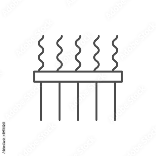 Hair straightening line outline icon